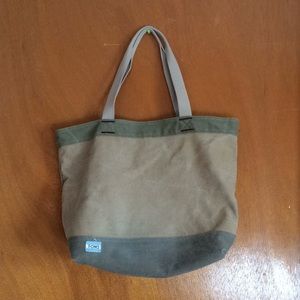 TOMS heavy canvas large tote bag army olive green